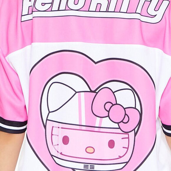 Sanrio Hello Kitty Forever 21 Tokyo Speed Jersey Tee Shirt Pink XS - Picture 3 of 6